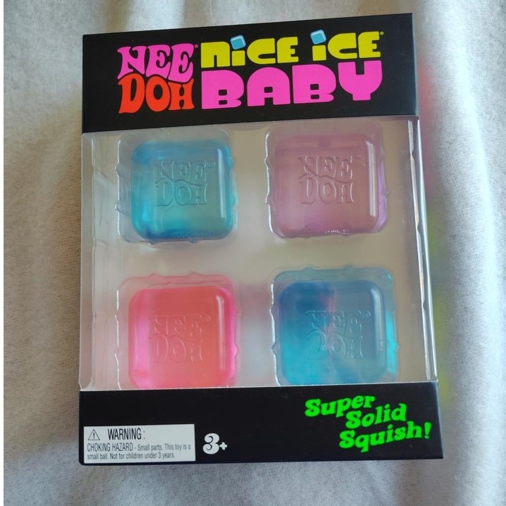 NeeDoh Nice Ice Baby Squishy Toy Set Unisex OS Multicolor New 4 Pack Fidget Cube